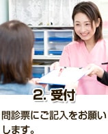 2受付_問診票にご記入をお願いします。